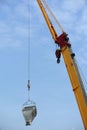 Mobile crane used to lifting heavy material at construction site Royalty Free Stock Photo